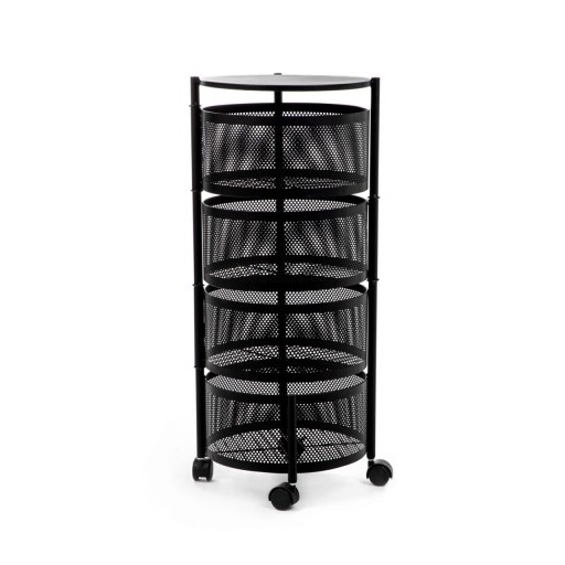 Etajera cu roti Robus, Homla, 34x75 cm, metal, negru