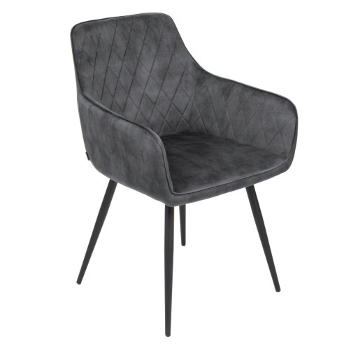 Scaun Satori, Homla, 62x58x79 cm, poliester/metal/MDF, gri inchis