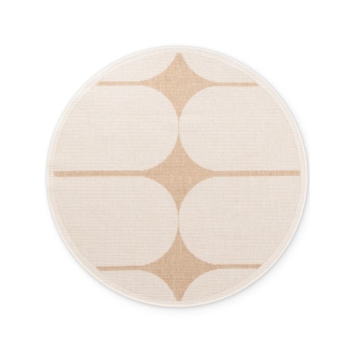 Covor pentru exterior și interior bej/fildeș rotund ø 160 cm Duet Bowen – NORTHRUGS