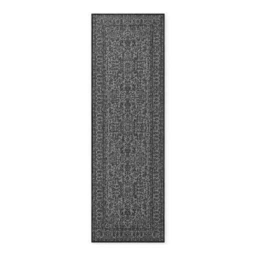 Covor tip traversă pentru interior și exterior alb-negru 80x250 cm Duet Kona – NORTHRUGS