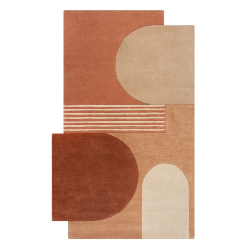 Covor teracotă țesut manual din lână 200x290 cm Lozenge Terracotta – Flair Rugs