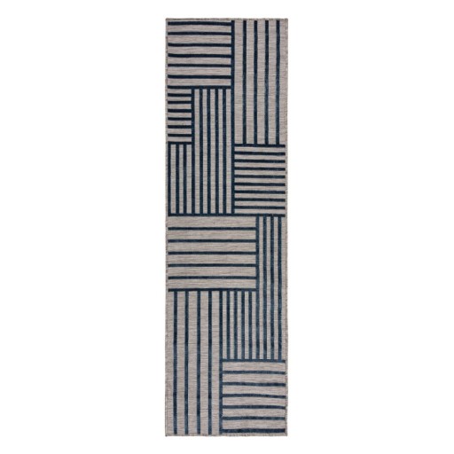 Covor pentru exterior și interior albastru închis 66x230 cm Vigo Blocks – Flair Rugs