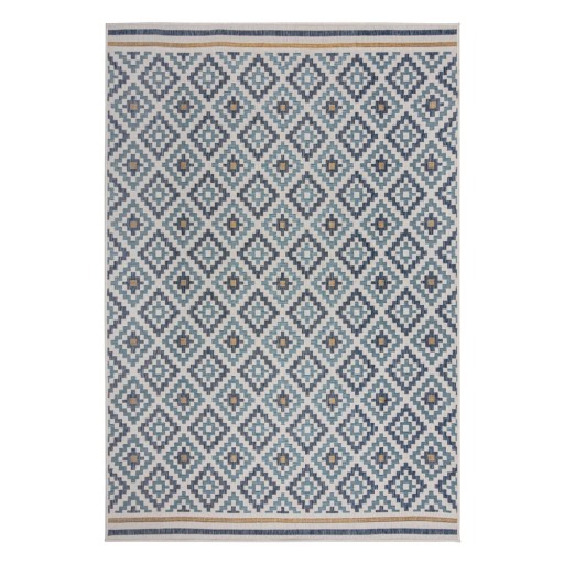 Covor pentru exterior și interior galben/albastru 200x290 cm Zia Trellis – Flair Rugs