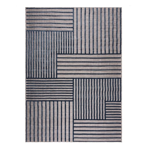 Covor pentru exterior și interior albastru închis 200x290 cm Vigo Blocks – Flair Rugs