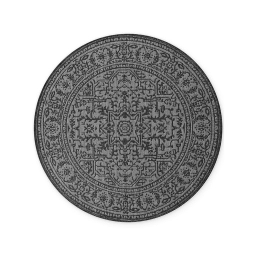 Covor pentru exterior și interior alb-negru rotund ø 160 cm Duet Kona – NORTHRUGS