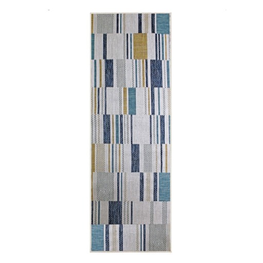 Covor pentru exterior și interior galben/albastru 80x230 cm Rosco Geo – Flair Rugs