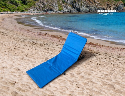 Covoras pliabil pentru plaja Heinner, 141x45x51 cm, otel/textil, albastru