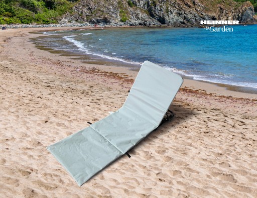 Covoras pliabil pentru plaja Heinner, 141x45x51 cm, otel/textil, gri