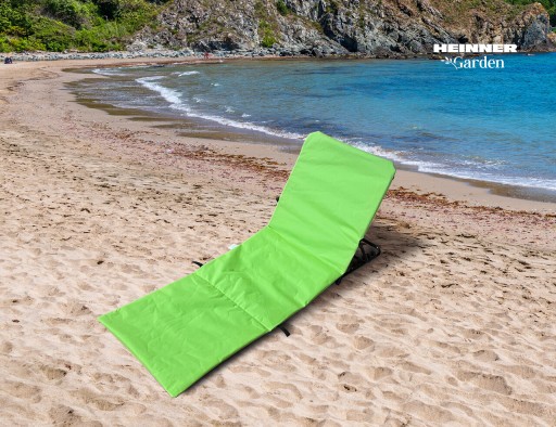 Covoras pliabil pentru plaja Heinner, 141x45x51 cm, otel/textil, verde lime