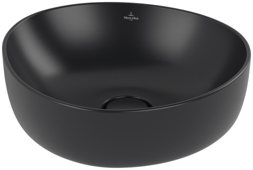 Lavoar tip bol Villeroy & Boch Antao Ceramic Plus 40x39.5cm  ventil fix cu capac ceramic  Pure Black