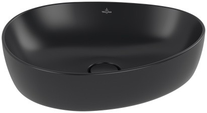 Lavoar tip bol Villeroy & Boch Antao Ceramic Plus 51x40cm  ventil fix cu capac ceramic  Pure Black