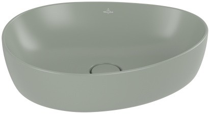 Lavoar tip bol Villeroy & Boch Antao Ceramic Plus 51x40cm  ventil fix cu capac ceramic  Morning Green
