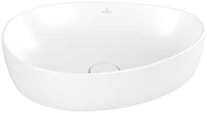 Lavoar tip bol Villeroy & Boch Antao Ceramic Plus 51x40cm  ventil fix cu capac ceramic  Stone White