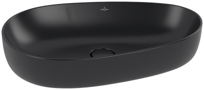 Lavoar tip bol Villeroy & Boch Antao Ceramic Plus 65x40cm  ventil fix cu capac ceramic  Pure Black
