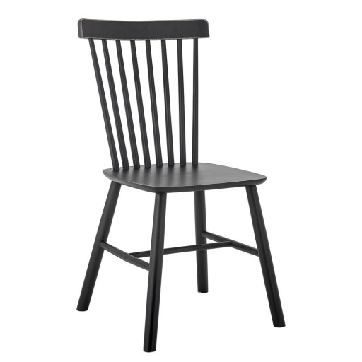 Scaun de dining negru din lemn de arbore de cauciuc Mill – Bloomingville