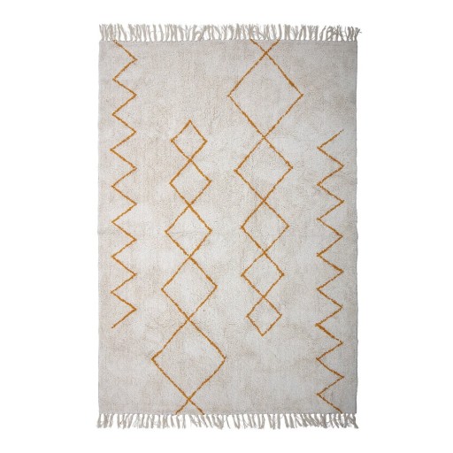 Covor galben ocru/crem din bumbac 140x200 cm Huso – Bloomingville