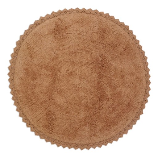 Covor cărămiziu lavabil țesut manual rotund din bumbac ø 110 cm Perla Toffee – Nattiot