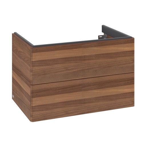 Dulap baza suspendat Villeroy & Boch Antao cu 2 sertare  78.8x50.4cm  Warm Walnut