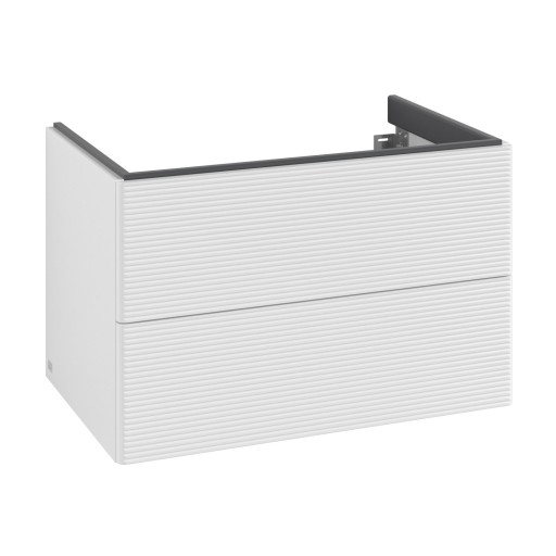 Dulap baza suspendat Villeroy & Boch Antao cu 2 sertare  78.8x50.4cm  front texturat Glossy White