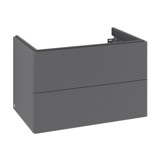 Dulap baza suspendat Villeroy & Boch Antao cu 2 sertare  78.8x50.4cm  front texturat Anthracite Matt