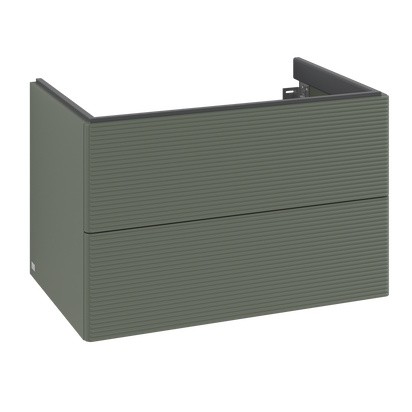 Dulap baza suspendat Villeroy & Boch Antao cu 2 sertare  78.8x50.4cm  front texturat Leaf Green Matt