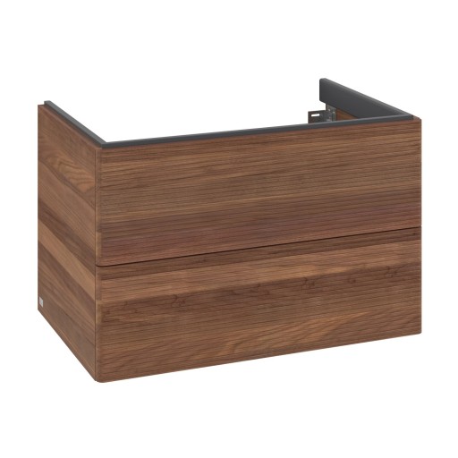 Dulap baza suspendat Villeroy & Boch Antao cu 2 sertare  78.8x50.4cm  front texturat Warm Walnut
