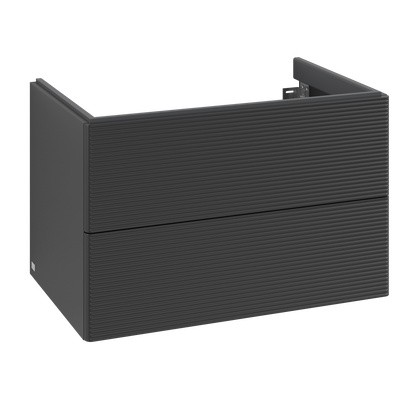 Dulap baza suspendat Villeroy & Boch Antao cu 2 sertare  78.8x50.4cm  front texturat Black Matt