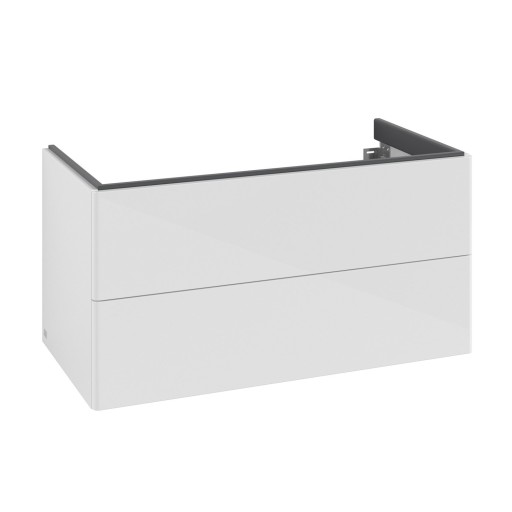 Dulap baza suspendat Villeroy & Boch Antao cu 2 sertare  98.8x50.4cm  Glossy White