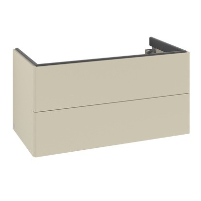 Dulap baza suspendat Villeroy & Boch Antao cu 2 sertare  98.8x50.4cm  Silk Grey Matt