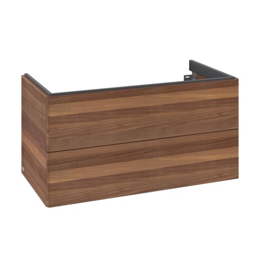 Dulap baza suspendat Villeroy & Boch Antao cu 2 sertare  98.8x50.4cm  Warm Walnut
