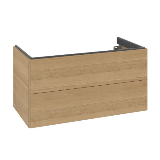 Dulap baza suspendat Villeroy & Boch Antao cu 2 sertare  98.8x50.4cm  Honey Oak