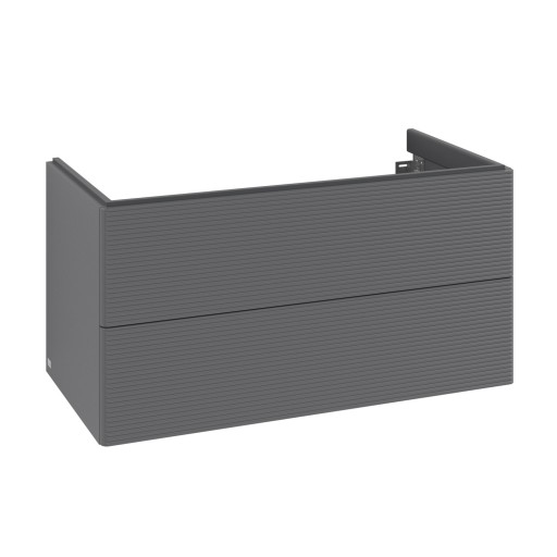 Dulap baza suspendat Villeroy & Boch Antao cu 2 sertare  98.8x50.4cm  front texturat Anthracite Matt
