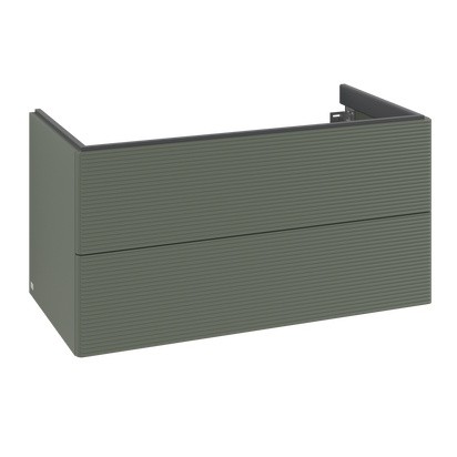 Dulap baza suspendat Villeroy & Boch Antao cu 2 sertare  98.8x50.4cm  front texturat Leaf Green Matt
