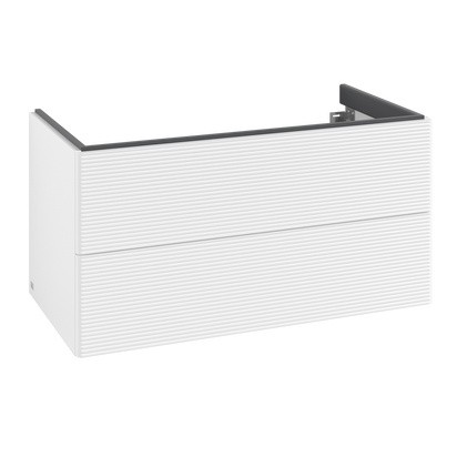Dulap baza suspendat Villeroy & Boch Antao cu 2 sertare  98.8x50.4cm  front texturat White Matt