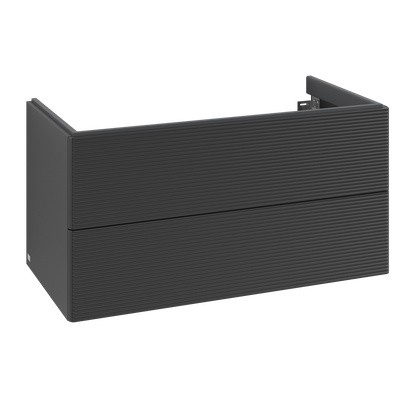 Dulap baza suspendat Villeroy & Boch Antao cu 2 sertare  98.8x50.4cm  front texturat Black Matt