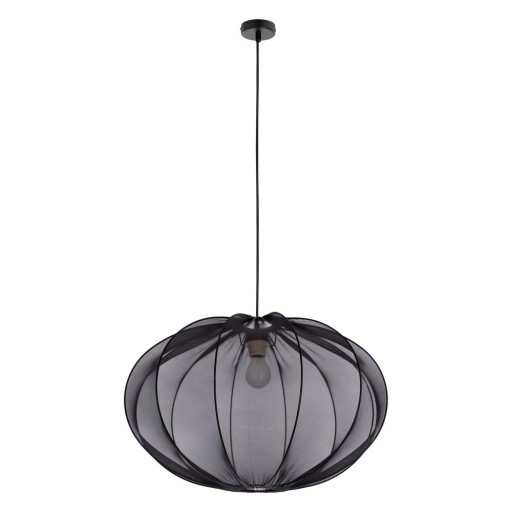 Lustră neagră cu abajur textil ø 60 cm Mellow – Candellux Lighting