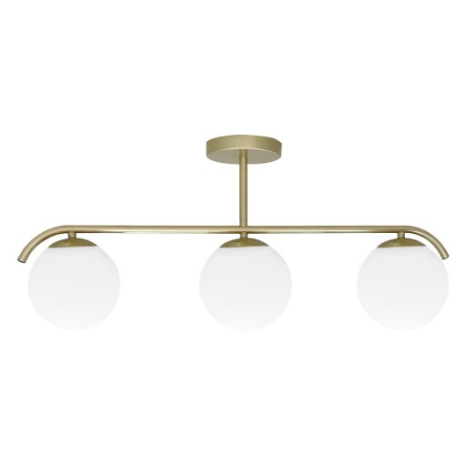 Plafonieră albă/aurie cu abajur din sticlă 15x69 cm Amadeo – Candellux Lighting