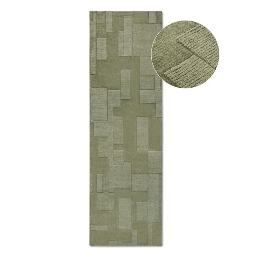 Covor tip traversă verde țesut manual din lână 80x250 cm Wilhelmine – Villeroy&Boch