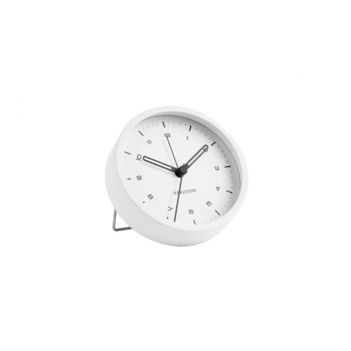 Ceas cu alarmă Karlsson Tinge, ø 9 cm, alb
