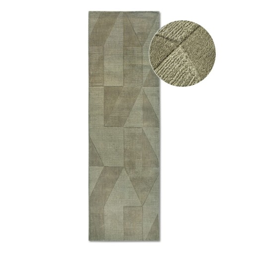 Covor tip traversă verde țesut manual din lână 80x250 cm Ursule – Villeroy&Boch
