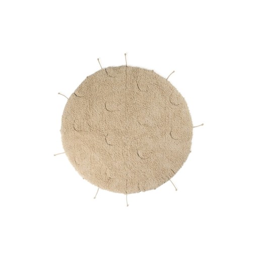 Covor crem lavabil, țesut manual, rotund, din bumbac ø 100 cm Moon Multishape – Lorena Canals