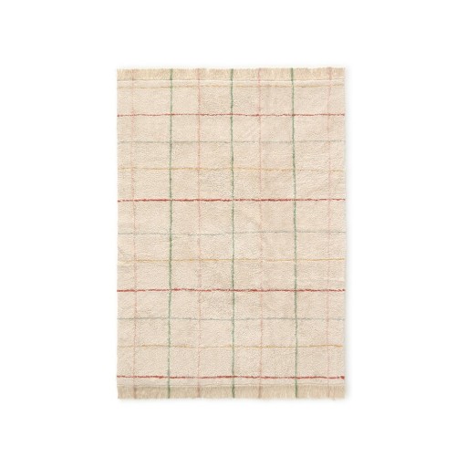 Covor crem lavabil, țesut manual din bumbac 90x130 cm Color Lines – Lorena Canals