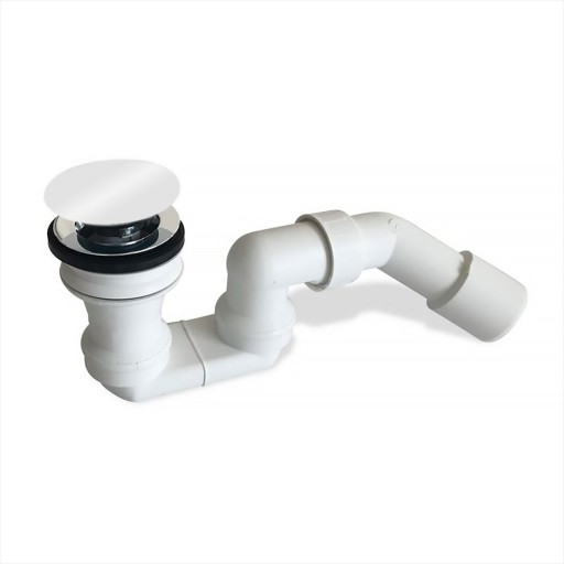 Sifon pentru cada fara preaplin Villeroy & Boch click-clack cu capac White Alpin