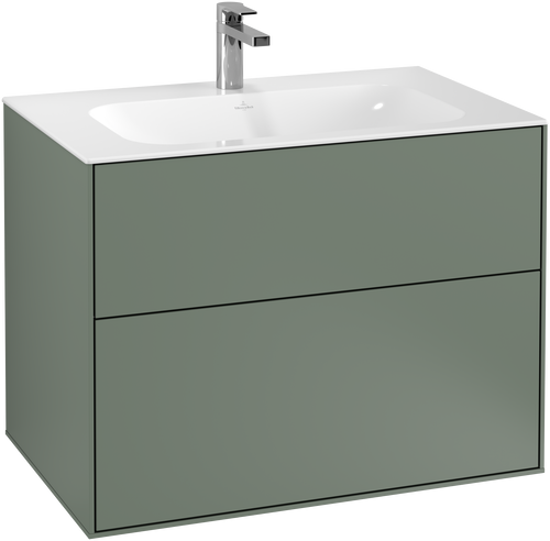 Dulap baza suspendat Villeroy & Boch Finion cu 2 sertare  80x59x50cm  Olive Matt