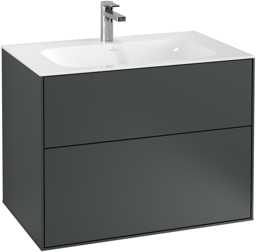 Dulap baza suspendat Villeroy & Boch Finion cu 2 sertare  80x59x50cm  Midnight Blue Matt