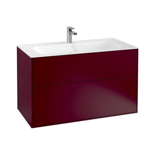 Dulap baza suspendat Villeroy & Boch Finion cu 2 sertare  100x59x50cm  Peony Matt