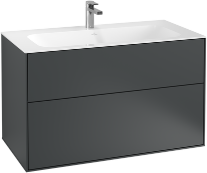 Dulap baza suspendat Villeroy & Boch Finion cu 2 sertare  100x59x50cm  Midnight Blue Matt