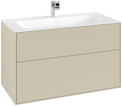 Dulap baza suspendat Villeroy & Boch Finion cu 2 sertare  100x59x50cm  Silk Grey Matt