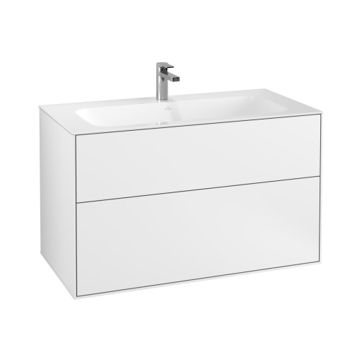 Dulap baza suspendat Villeroy & Boch Finion cu 2 sertare  100x59x50cm  White Matt