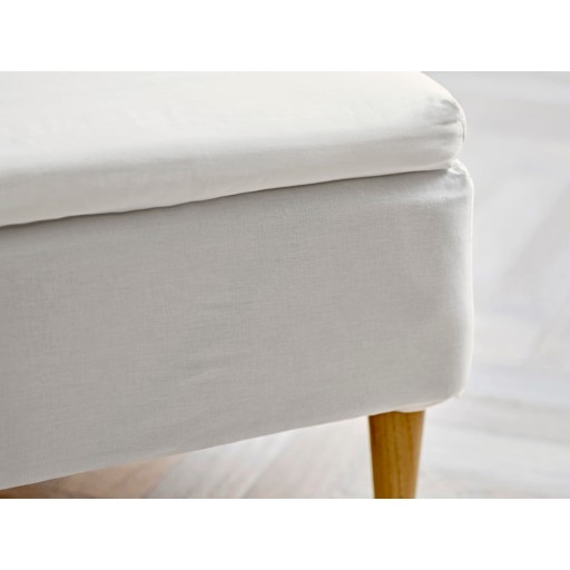Cearceaf alb din bumbac cu elastic 180x200 cm Calm – Södahl